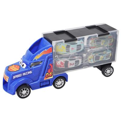 China Ride On Toy 2020 Wholesale Educational Toys Diecast Alloy Container Truck Play Car Models Set For Children for sale