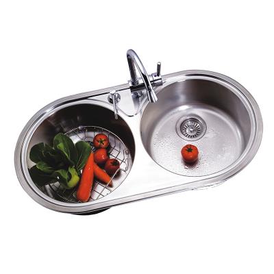 China Without Faucet China Factory Modern Design Double Bowl Economy One Piece Kitchen Sinks Te koop