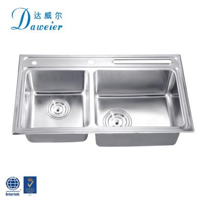 China Without Faucet 304 Stainless Steel Italian Sink Kitchen Sinks Double Bowl Pressed Sink for sale