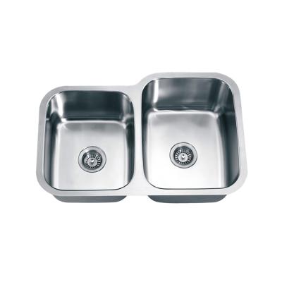 China Without Faucet 2021 Popular Design High Grade Undermount Kitchen Sinks Double Bowl Sink for sale