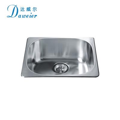 China Without Faucet High Quality Commercial Square Shaped Kitchen Sink Pressed Single Sinks à venda