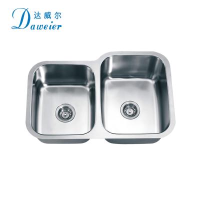 China Without Faucet Well Rated Double Bowl Stainless Steel Undermount Kitchen Sink American Style Sinks Te koop