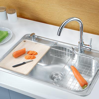 China Without Faucet Fashion Stainless Steel Single Satin Polish Kitchen Sink Pressed Single Sinks Te koop