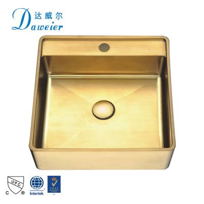 China Factory direct easy clean gold wash basin touch finish luxury smooth washbasin en venta