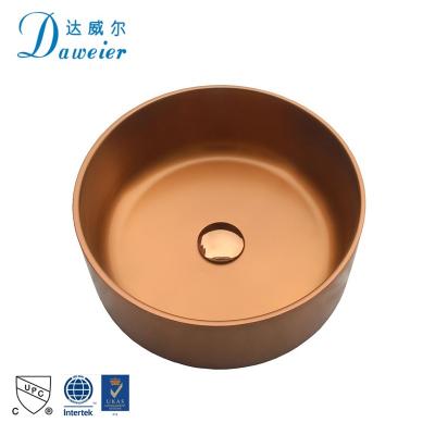 中国 Good Quality Stainless Steel Wash Basin Easy Clean Pressed Sinks Basin Round Above Counter Basin 販売のため