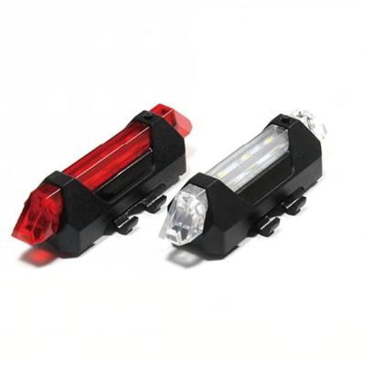 China Plastic + 5pcs LED White / Red LED Bike Light USB Rechargeable Front And Rear Lights Set Bicycle Light for sale