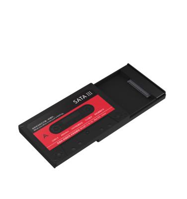 China Plastic SATA HDD Enclosure Case 2.5 Inch SATA3 Mobile Trolley USB2.0 HDD Hard Drive Box for sale