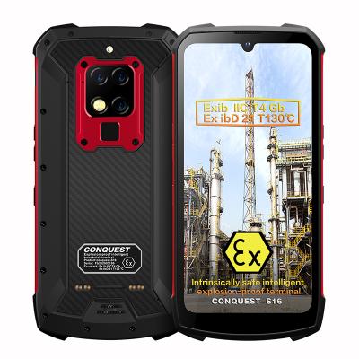 China CONQUEST S16 ATEX Android Phone Explosion Proof NFC IP68 Dual SIM Card Rugged Waterproof Smartphones IP68 for sale