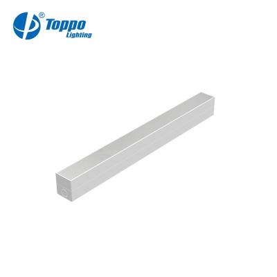 China Low Brightness 4ft 17W 100lm/w Aluminum+PC Diffuser+PET Flim TOPPO Seamless Linear Connection LED Fixture for sale