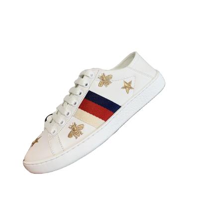 China Wholesale Leather Non-slip Leather Round Head Ladies Toe Manufacturers Casual White Sneakers for sale