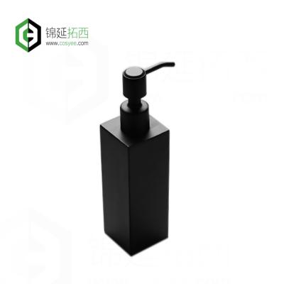 China Stainless Steel Square Standing Black Bathroom Soap Dispenser For Bathroom Kitchen Countertop for sale