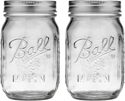 China Regular Metal Mouth 16oz Mason Jar Glass Preservative for Soap/Lotion for sale