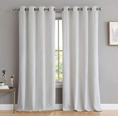 China Blackout New Product High Quality Soft White Velvet Fabric Panels Blackout Curtain Perforated Curtain With Blackout Fabric for sale