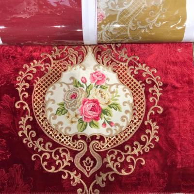 China Blackout Factory Velvet Fabric Curtains Embroidery Velvet Turkish Morocco Fabric for sale