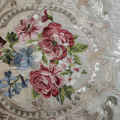 China Anti-Static Polyester Flower Embroidery Tulle Fabric For Upholstery for sale