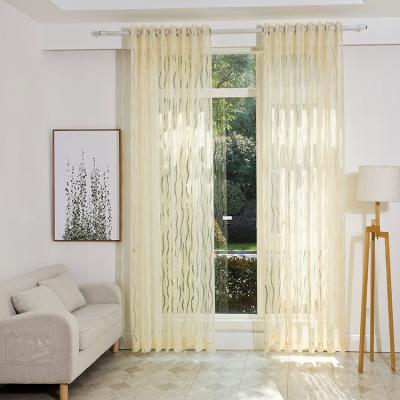 China Anti-Static Modern Fabric Burnout Sheer Curtain Fabric Bedroom for sale