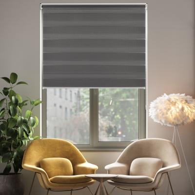 China Shaoxing KOREAN window shade manufacturers double day and night layer fabric shading zebra roller blinds for sale