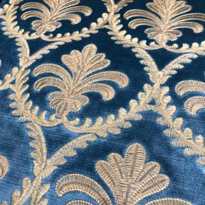 China Anti-static Luxurious Moroccan Style Embroidery Velvet Sofa Designs More For Embroidered Sofa Velvet Fabric for sale