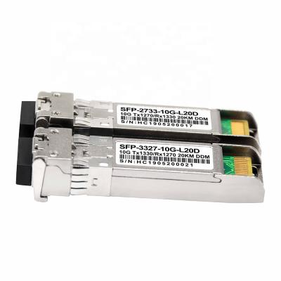 China HOT Selling FTTH Single Mode 10G BiDi 1270nm / 1330nm 20km LC Connector SFP+ Module for sale