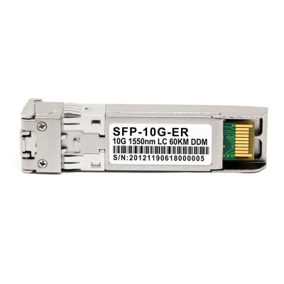 China FTTH SFP+ 10G Transmission Equipment Module Singlemode Dual Fiber 1550nm LC 60km DDM for sale