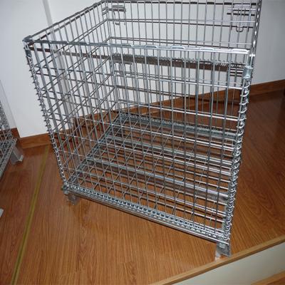 China Bulk Wire Mesh Metal Warehouse Basket Cage Supermarkets Supermarket Bin With Wheels for sale