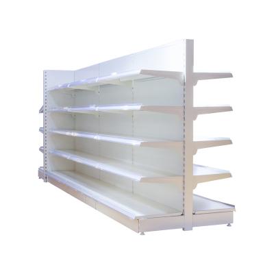 China Euro Type Supermarket Rack Double Sided High Quality Heavy Duty Display Metal Shelf for sale