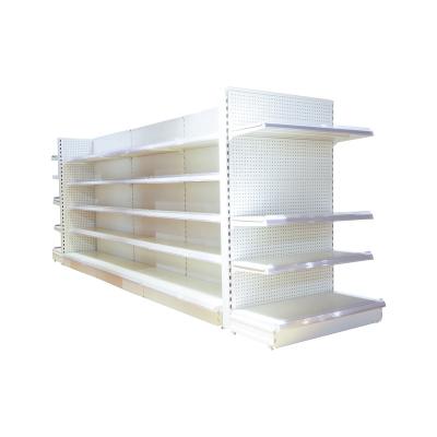 China Supermarket Deli Grocery Retail Display Gondola Rack Shelf Double Sided Shelving for sale