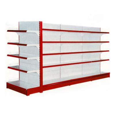 China Hot Selling Double Sided Grocery Display Gondola Shelf Goods Customized Steel Shop Shelf For Market for sale