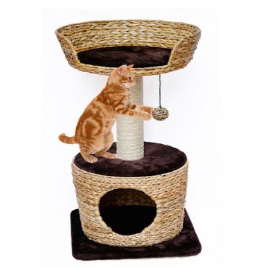 China Sustainable Banana Leaf Cat Basket Scratch Mail Tree Scratcher House Pet Cat Trees for sale