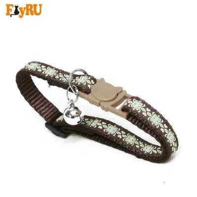 China Viable Cute Adjustable Cheap Soft Nylon Key Buckle Decorative Dog Cat Collars for sale