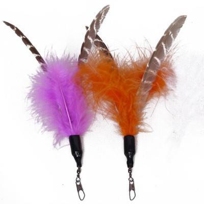 China Viable Hot Selling Funny Natural Cat Feather Cat Riddle Toy Set Replacement Feather Fishing Rod Refill Magic Wand From Factory Wholesale Price for sale