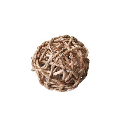 China FlyRU 100% Natural Viable Cat Toy Weaving House Made Plant Plankton Big Ball For Rabbit Cat Toy Ball For Pet Products for sale