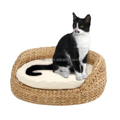 China Sustainable Wholesale Banana Leaf Comfy Cat Bed Cave For Pet Product For Pet for sale