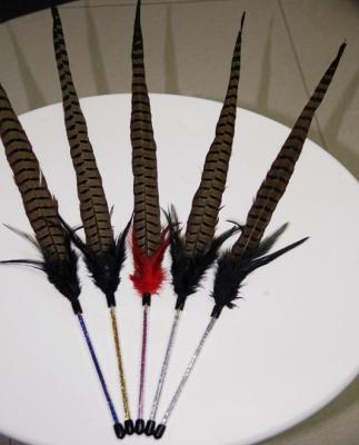 China Funny Cat Teaser Stick Toy With Feather Cat Riddle Magic Wand Factory Directly New Design Viable Cat Feather Riddle for sale