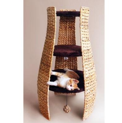 China Sustainable Luxury Pet Products Cat Tree Scratching Sisal With Banana Leaf Cat Cave Cat Scratching Tree Climbing Manufacturer for sale