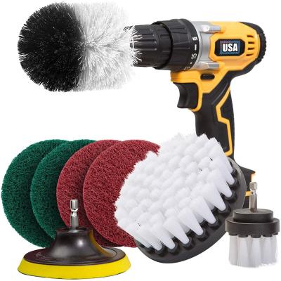 China Amazon Viable Drill Brush Power Clean Scrubber 8PCS for Floor Bathroom Carpet/Grout/Car Cleaning Wheels for sale