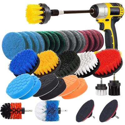 China Durable 37 PCS Power Scrubber Attachments Drill Clean Reading Brush With Scrub Pad For Household Cleaning for sale