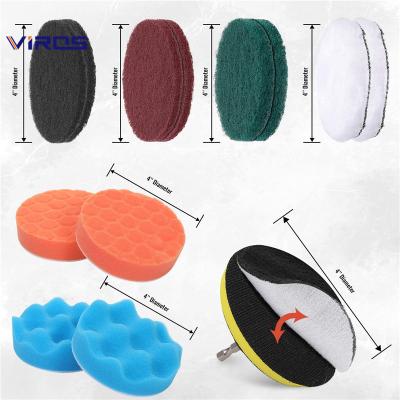 China Electric drill clean workable attachment scrubbing pad/4inch sponge pad/extension rod for sale