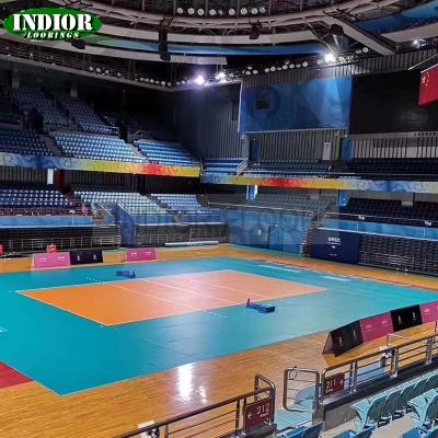 China 8.0mm Modern Orange Blue Tennis Flooring Mat PVC Vinyl Sport Flooring Turkey for sale