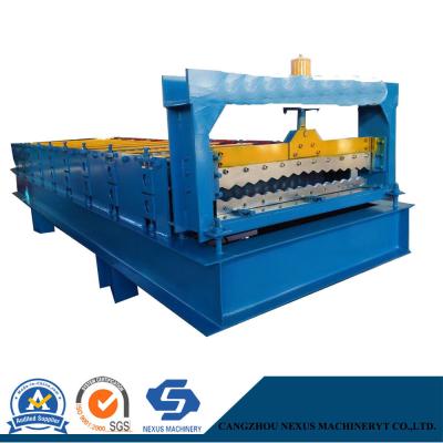 China Galvanized Zinc Roofing Profile Sheet Roll Forming Machine Making Trapezoid Roof Sheet for sale