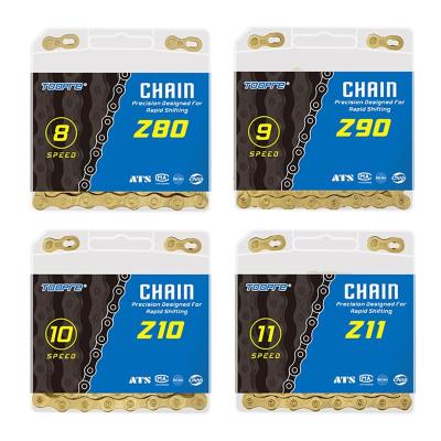 China Bicycle Chains 8/9/10/11 Variable Speed ​​Mountain MTB Road Bike Chains Gold Antirust Bicycle Chain Gear Accessories Cycling Bike for sale