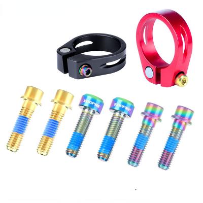 China TC4 Toopre M5x18 Titanium Alloy Handlebar Screw Finger Dial Fixed Lock Seat Clamp Screw Light Weight Dead Cavity for sale