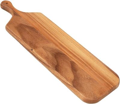 China Sustainable Handcrafted Wooden Cutting Board Slicer Tray With Handle for sale