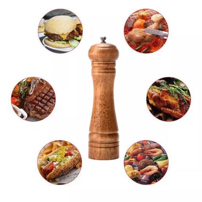 China Nordic Wholesale Viable 2 In 1wood Pepper Mills Manual Wooden Salt and Pepper Grinder Set for sale