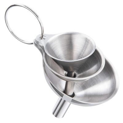 China Sustainable Kitchen Funnels Set Of 3 Stainless Steel Funnels for sale