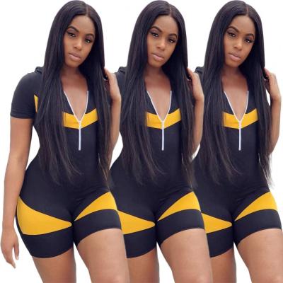 China Hoodie 2021 Anti-Static Zipper Summer Fitness Front Stretching Cotton Women Jumpsuit Plus Size Overalls for sale