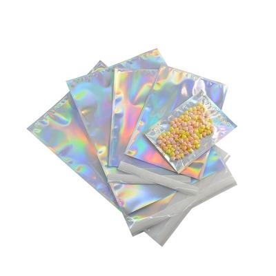 China One Side Moisture Proof Transparent Hologram Lock Mylar Hologram Small Zipper Bags for sale