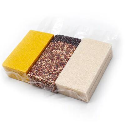 China Safety PA/PE Transparent Plastic Vacuum Bags/Food Vacuum Pouch Rice Brick Bag Food Vacuum Rice Packing Bag for sale