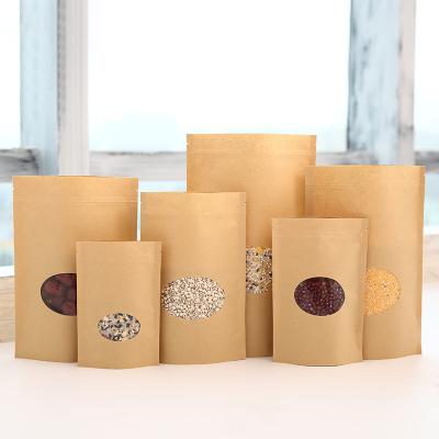 China Custom Barrier Kraft Paper Window Holder Up Bag Plastic Bag Zipper Coffee and Tea Bag for sale