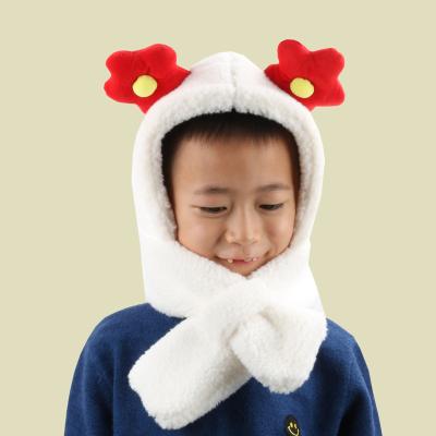 China Winter Children Unisex Kids Fleece Thick Warm Scarf Windproof Short Hat For Kids for sale